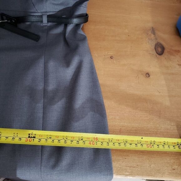 Esprit NWT Size 2 Grey Sleeveless V-neck Belted Lined Dress - Picture 14 of 16